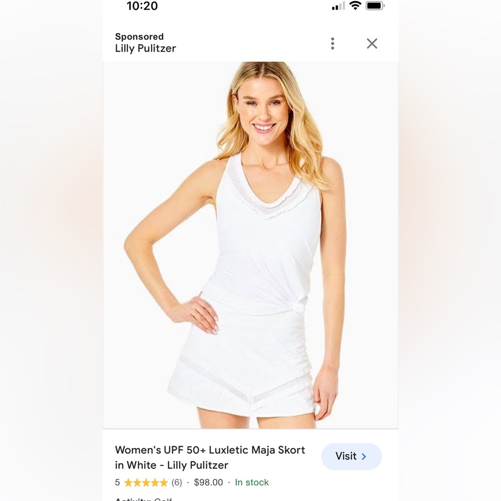 Lilly Pulitzer Luxletic Maja Tank & Skort UPF 50+